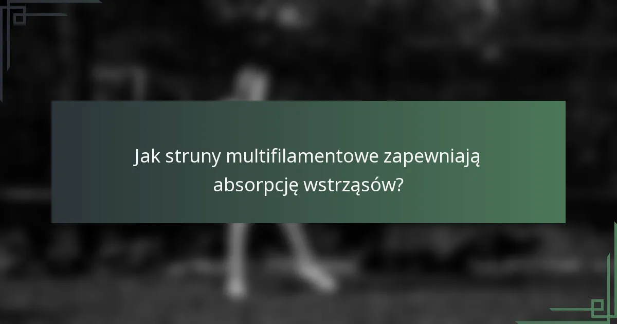 Jak struny multifilamentowe zapewniają absorpcję wstrząsów?