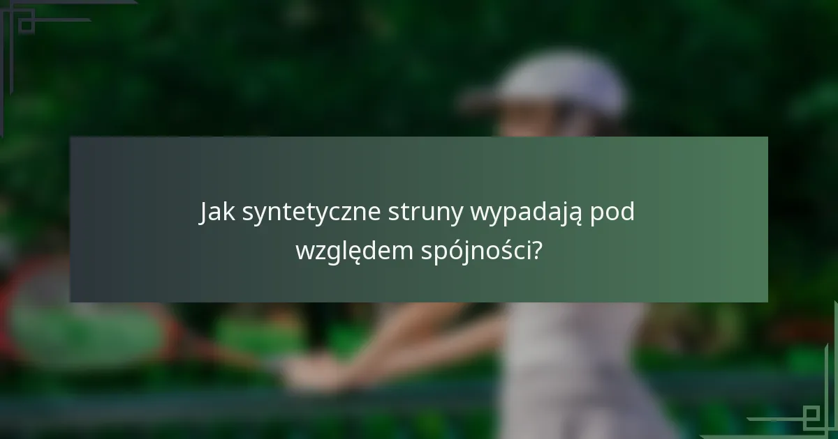 Jak syntetyczne struny wypadają pod względem spójności?
