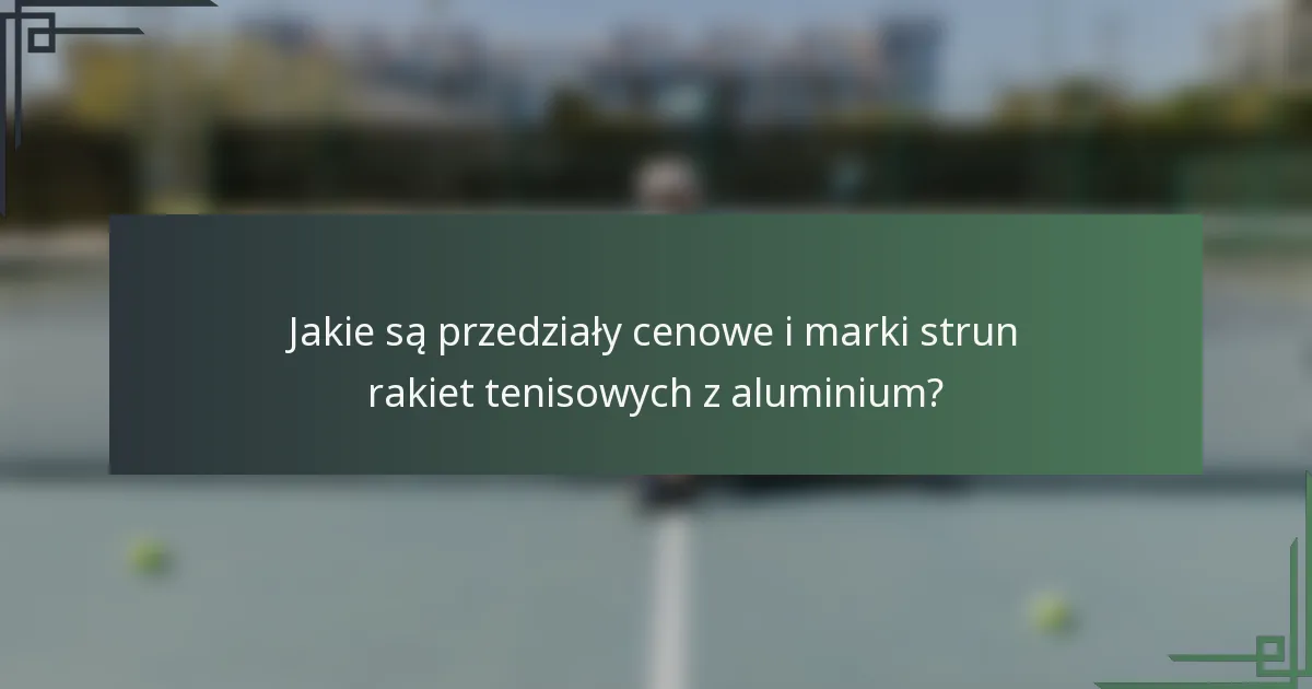 Jakie są przedziały cenowe i marki strun rakiet tenisowych z aluminium?